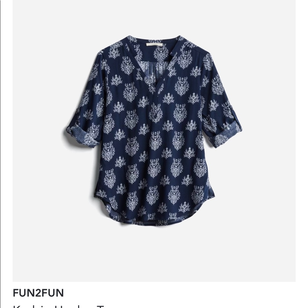 Fun2Fun kendzie henley top blouse